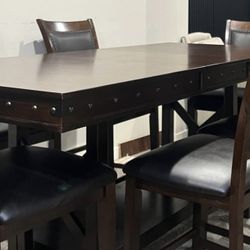 Counter  Height Dining Table And Chair - 6 Seater