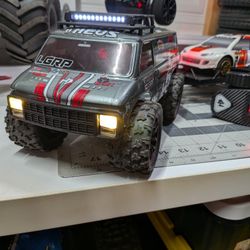 Custom Modded 1/18 Rock Van & Trailer & 1/24 Losi Rally car RTR