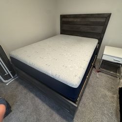 Queen Bed Frame with Headboard & Mattress