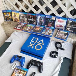 New Custom Design Blue Edition Playstation 4 500GB PS4 500GB with matching Controller $180! & $20! Per Game regardless