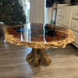 Mimba burl wood epoxy table