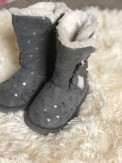 Grey/gray boots size 5c