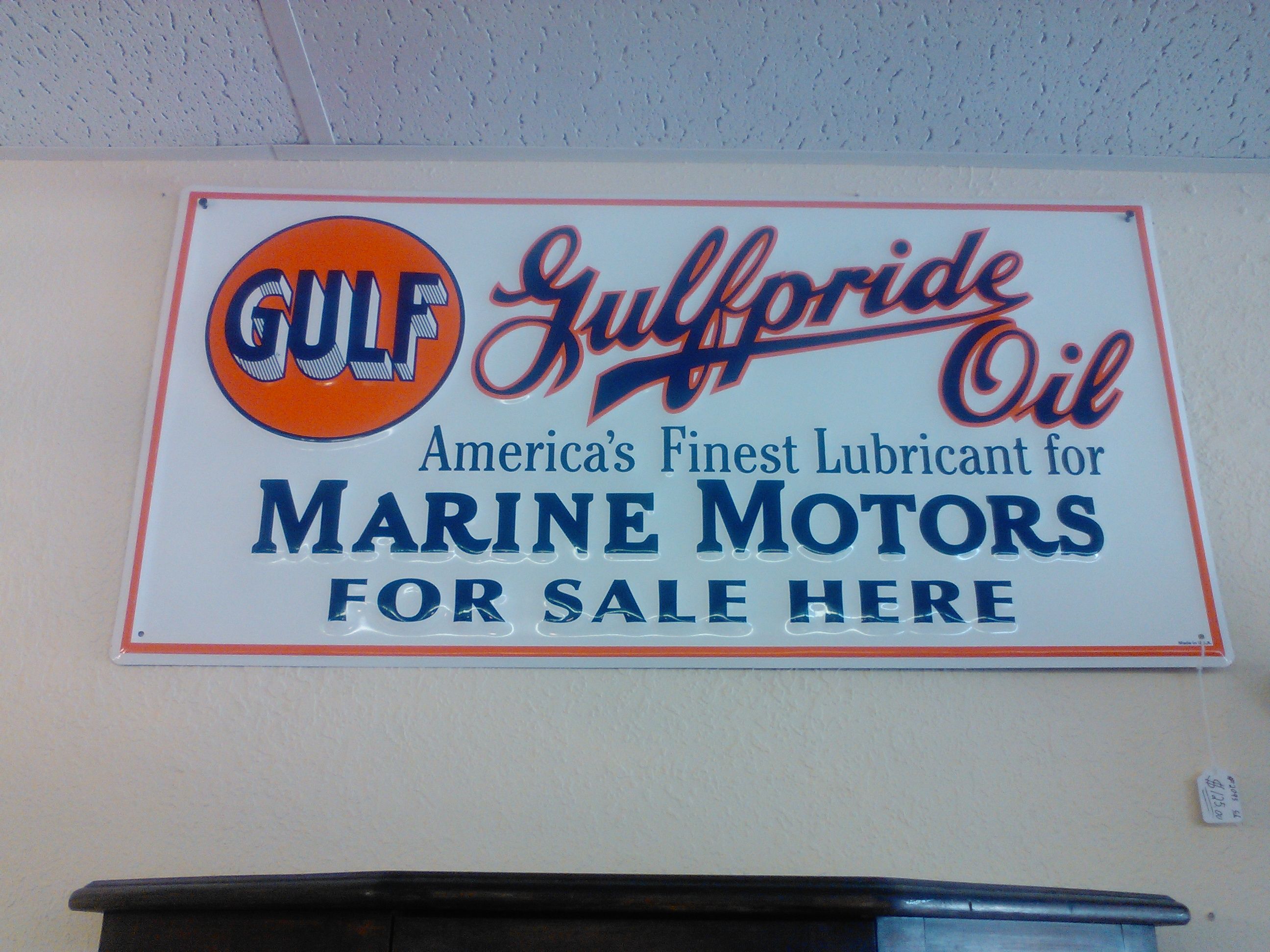 Gulf gas station Gulf Pride oil sign