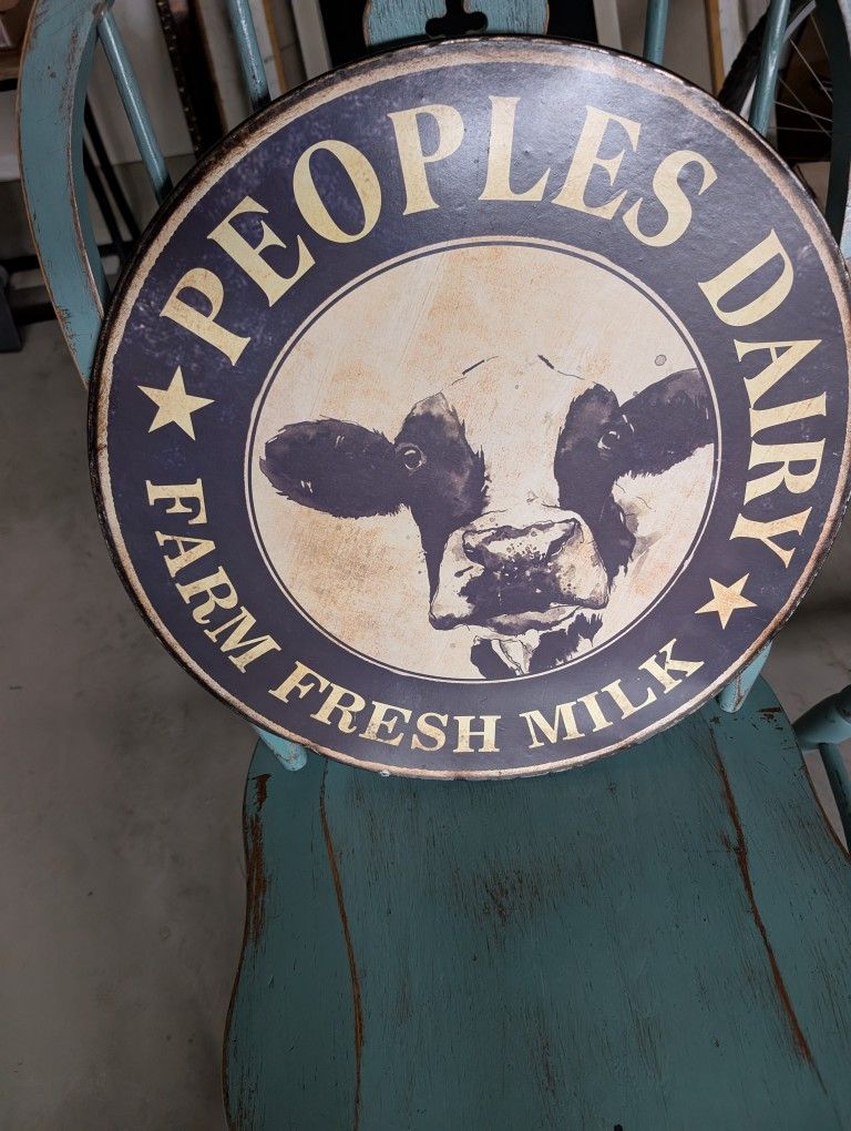 Vintage “Peoples Dairy” Farm Fresh Milk Sign 🐄