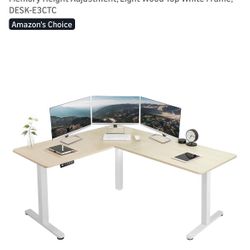 L Shape desk With up And Down Standing 