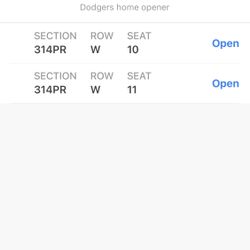 Dodgers Opening Day/Night Tickets 3/30