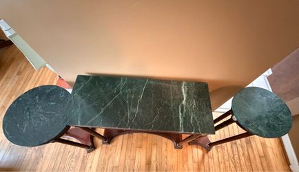 3pc Dark Brown Wood Table Set