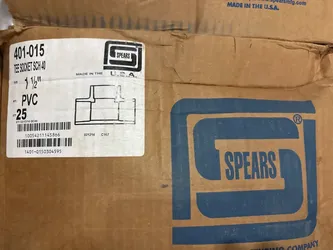 1 1/2” Spears Schedule 40 PVC Tee Fittings - $2