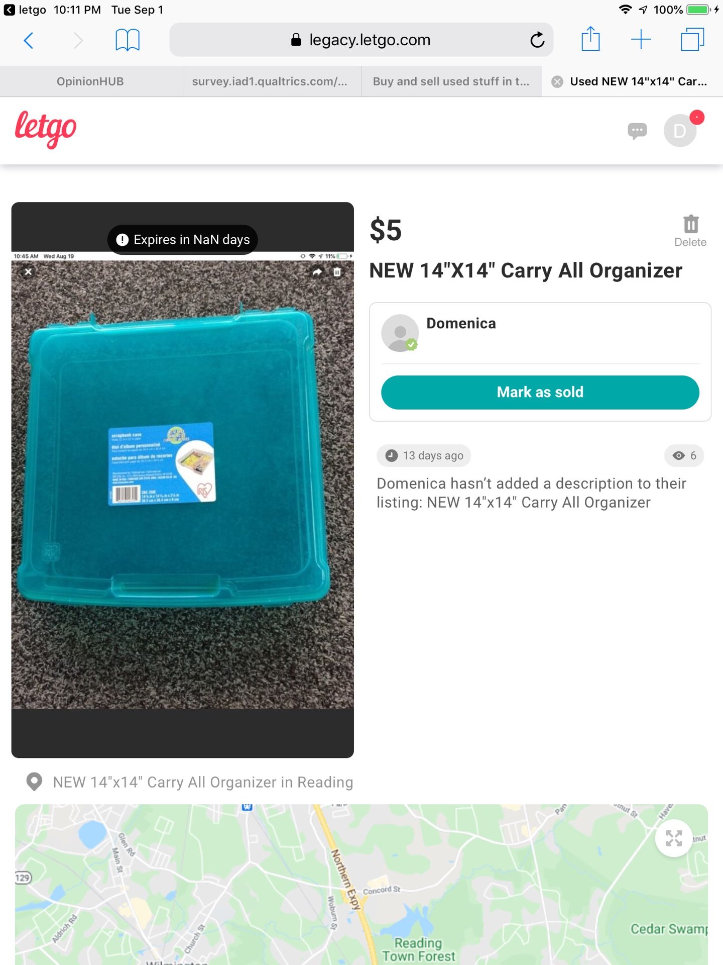 New 14”x14” Carry All Container