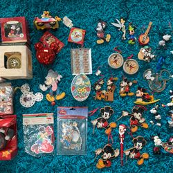 Huge Lot Of New An Like New Disney Mickey Ornaments