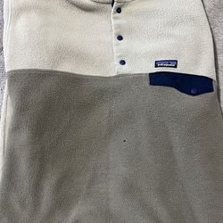 Patagonia Mens Tan And Blue Fleece