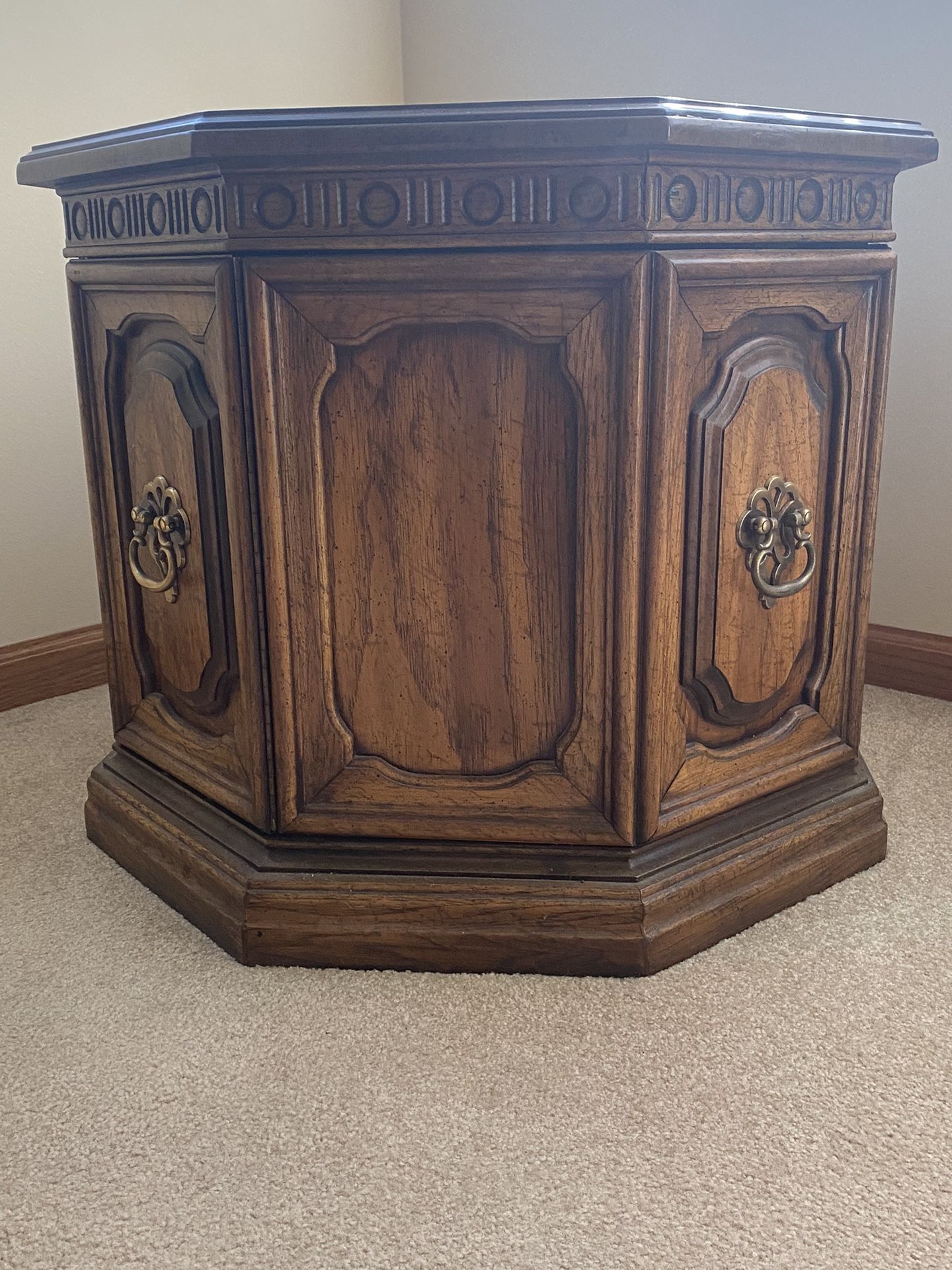 Octagon Wood End Table