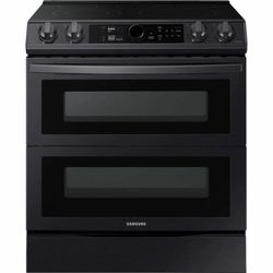 Samsung 6.3 cu. ft. Flex Duo Front Control Slide-in Electric Range - Black Stainless Steel