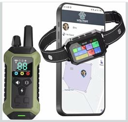 Collar con Sistema de Valla GPS Inalámbrica para Perros - 2 en 1 Controlado por Control Remoto o Aplicación, Límite y Entrenamiento, Collar GPS para P
