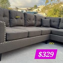 BRAND NEW 2PC SECTIONAL SOFA SET WITH ACCENT PILLOWS INCLUDED $329