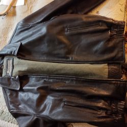 Vintage Columbia Leather Insulated Jacket Large