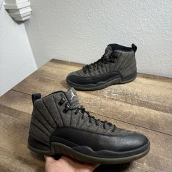 Nike Air Jordan 12 Retro Wool Grey Black Shoes Mens Size 11 852627-003 Sneakers