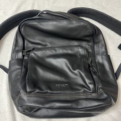 Coach Leather Backpack – Black – Pre-Owned