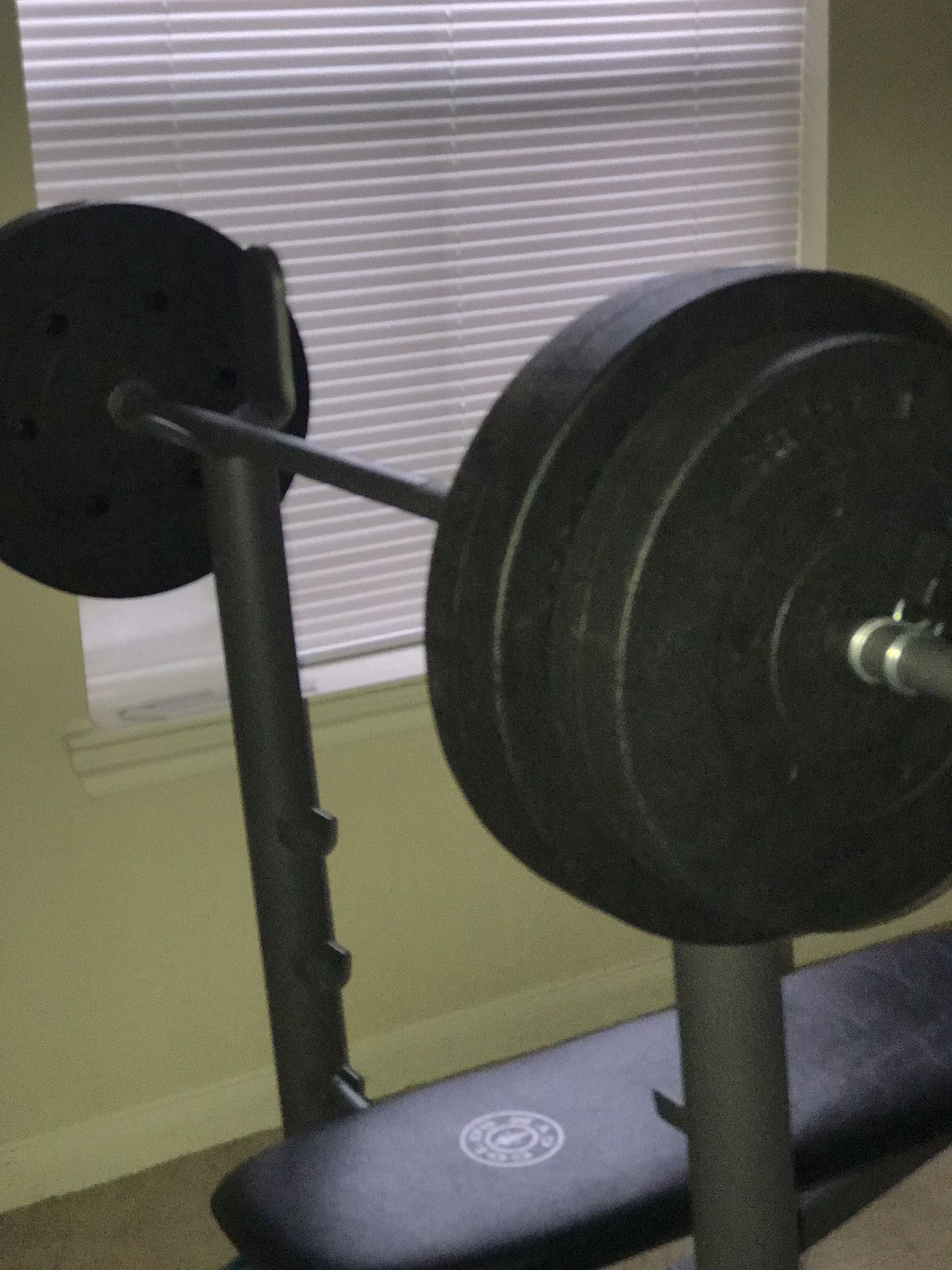 Gold’s Gym Bench press / Weight Set. FAIRLY USED