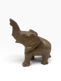 Hand Carved Stone Elephant Figurine Vintage