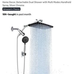 Veken Wide Rain Shower Head Handheld Water Spray High Pressure Showerhead Combo