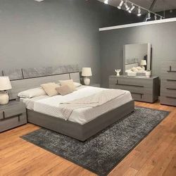 Gy Morden Bedroom Set,dresser With Mirror,nightstands,chest