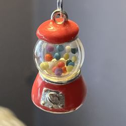 Shakable Gumball Machine Charm Pendant Necklace - Miniature Candy Jewelry