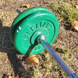 Dumbell 5ft Lifting Weight Bar 13lb 4x 5kg Plates
