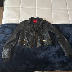 Guess Faux Leather Jacket (Slightly Cropped) 