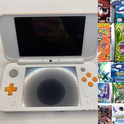 "New" Nintendo 2DS XL Orange/White Handheld w 12 Pokémon games RARE minty