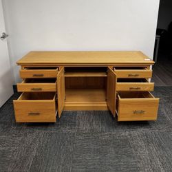 Oak Storage Credenza 