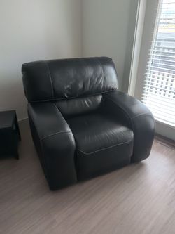 Black Leather Recliner Armchair - Moving Sale MUST GO