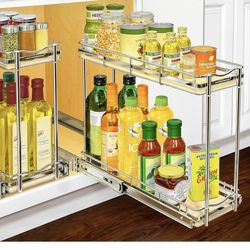 LYNK PROFESSIONAL® Élite™ Pull Out Spice Rack Organizer for Inside Kitchen Cabinets - 6" x 21" - Slide out drawer