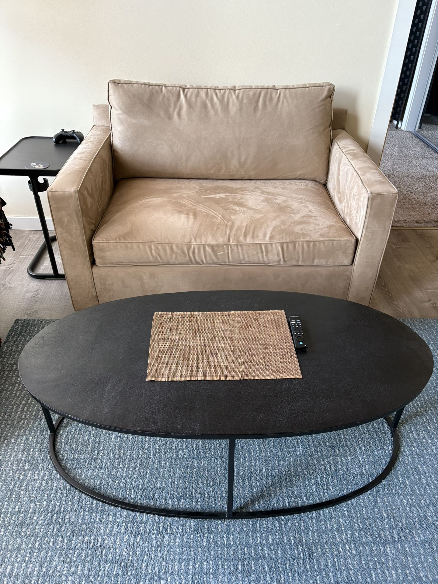 Love Seat Couch w/Twin Bed Mattress - Crate & Barrel