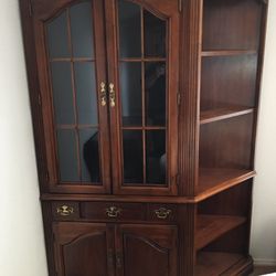 Corner Cabinet And Book Shelf Conbo