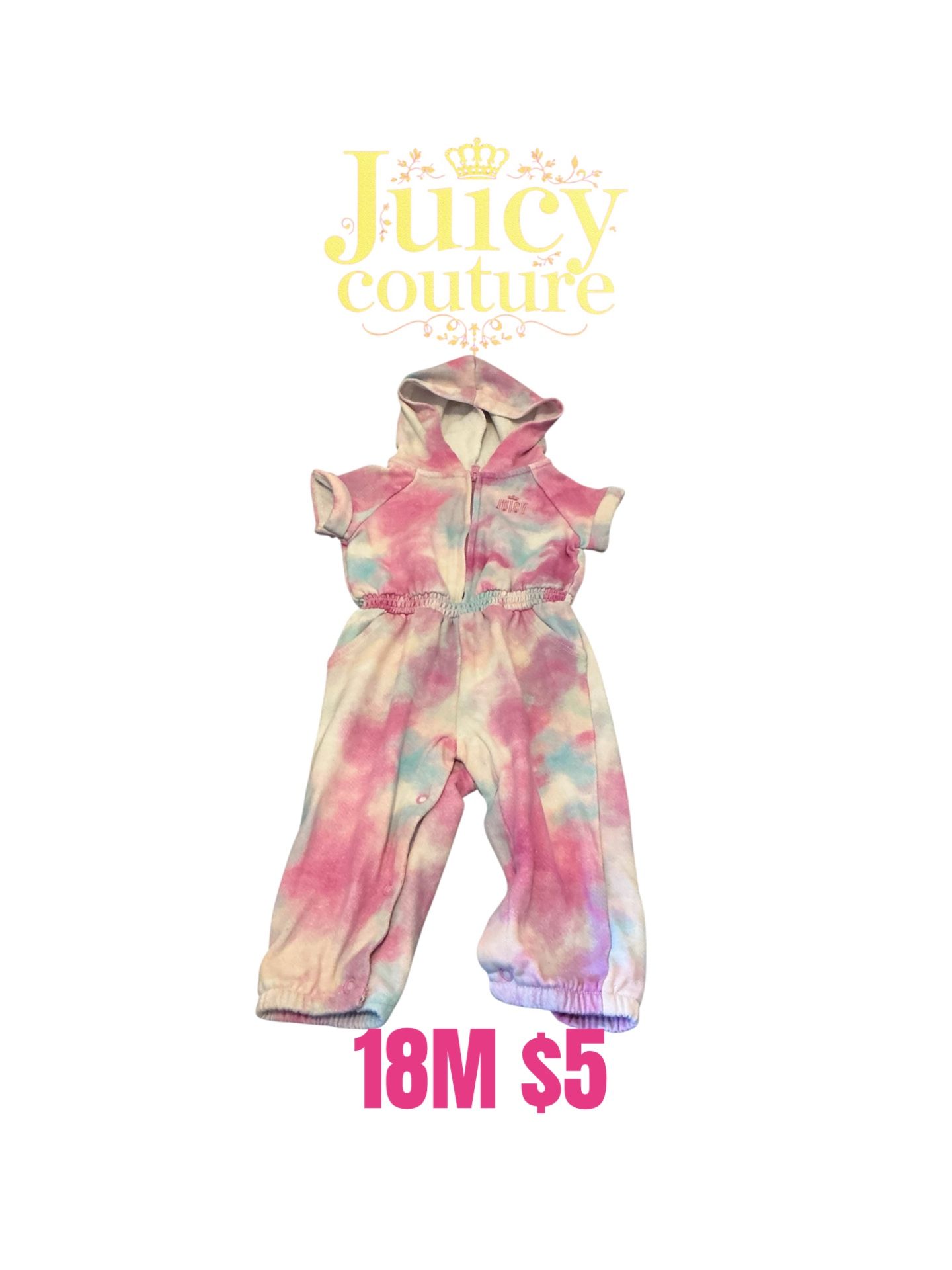 JUICY by JUICY COUTURE Little Girl's 18M Tie Dye Hooded Jumpsuit 💖