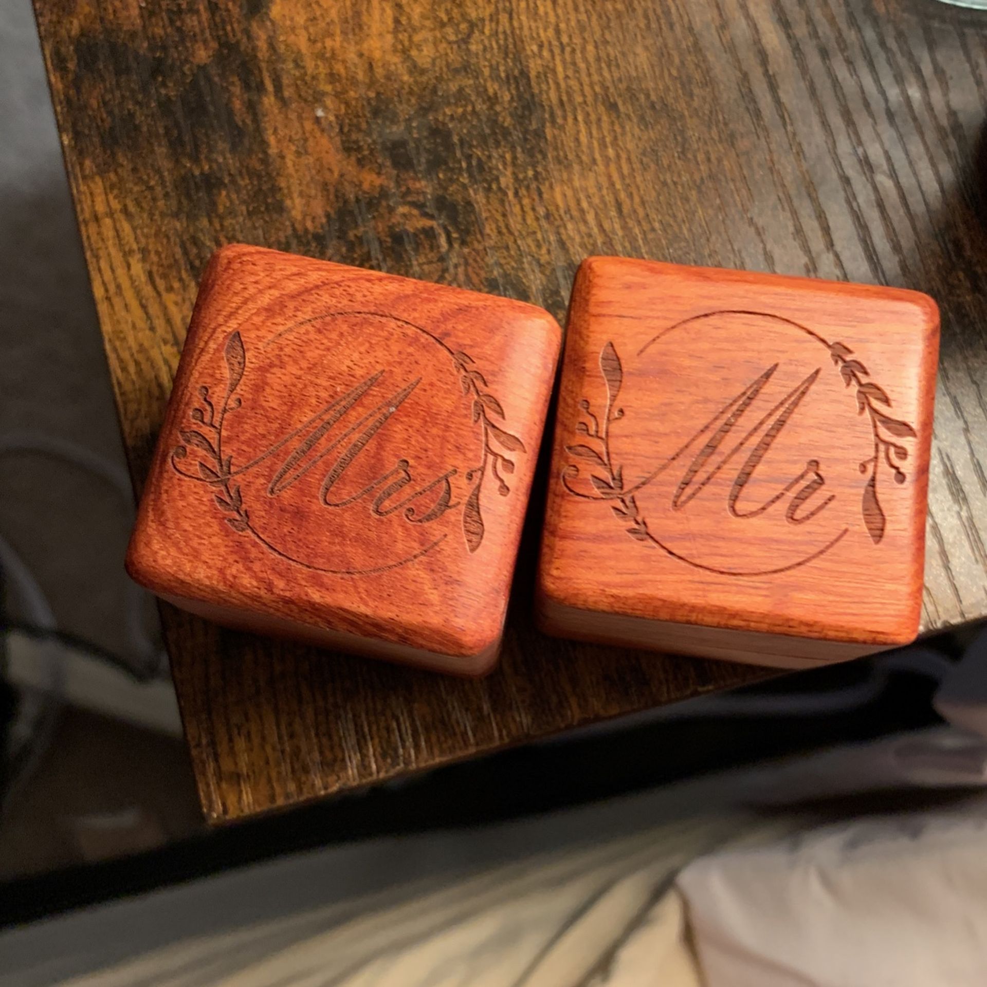 Mr. & Mrs Wooden Ring Boxes