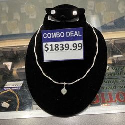 Combo Deal Diamond Earrings And Necklace 