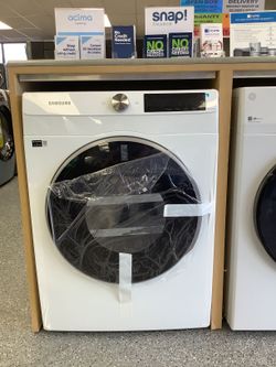 White Samsung Electric Dryer 4.0 Cu Ft Units are new open box scratch and dent