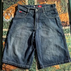 Southpole Red Tabs Baggy Denim Shorts