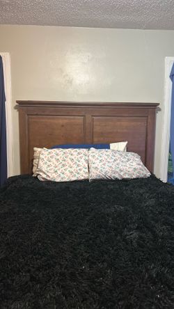 Solid wood bed frame