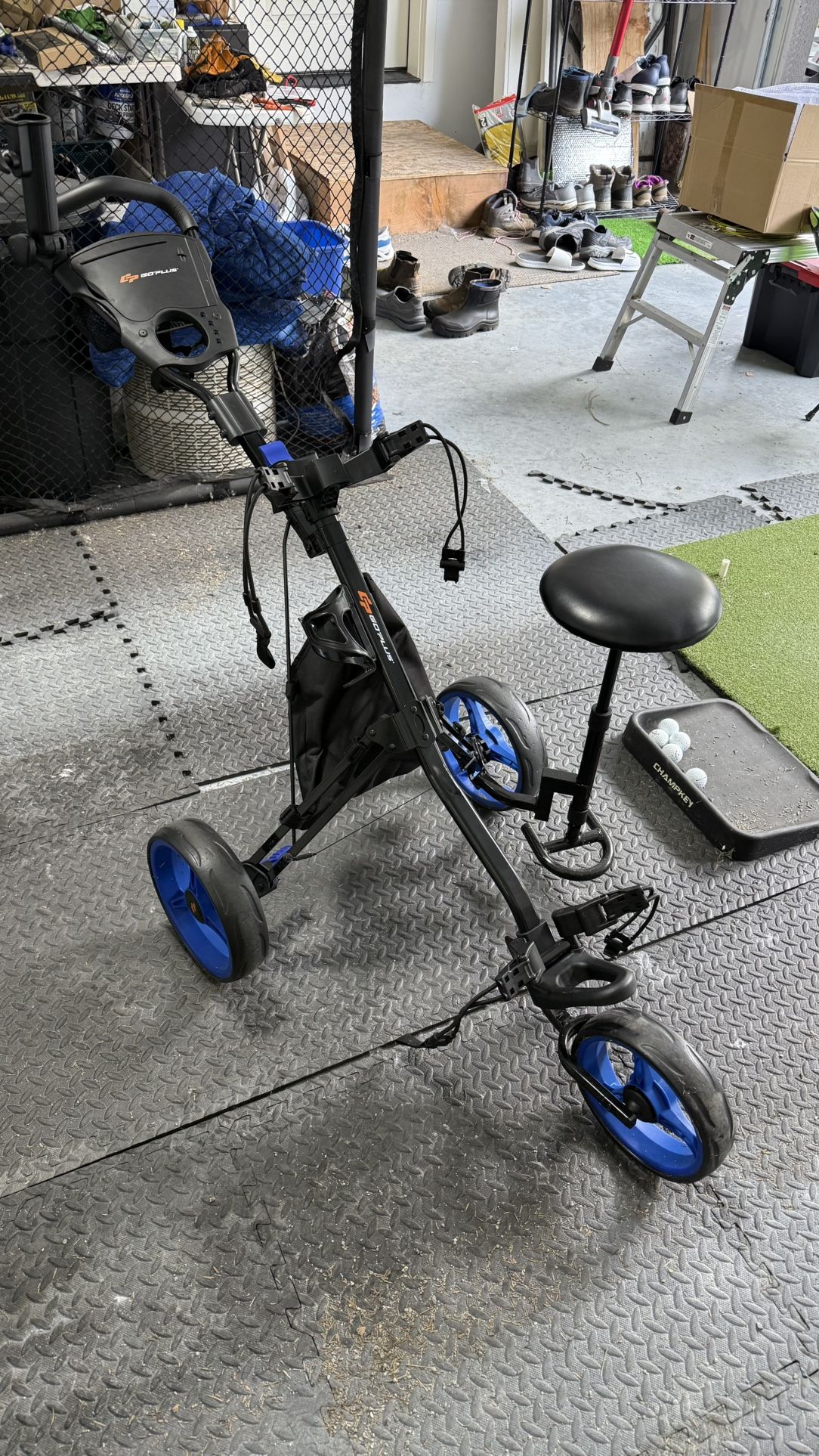 Golf Push Cart With Seat