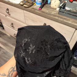 Black 3d flowers dress