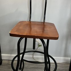  Barstool Chair Solid Wood/Metal