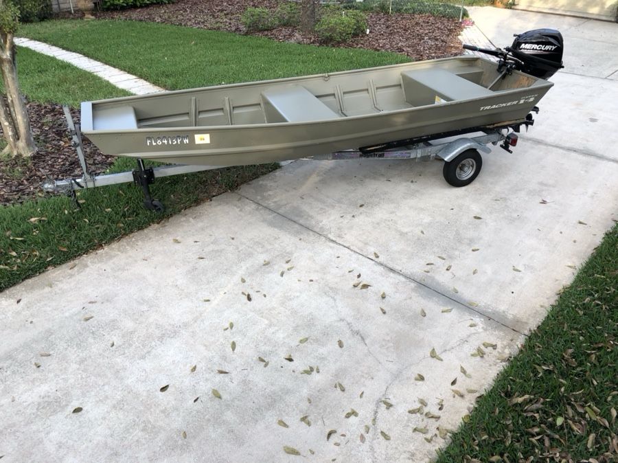 14' Tracker Jon Boat w/ 15hp and Trailer