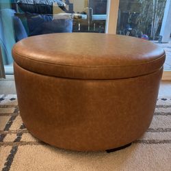 Leather Ottoman With Storage