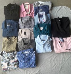 Men's Button-Up Shirts Lot of 13