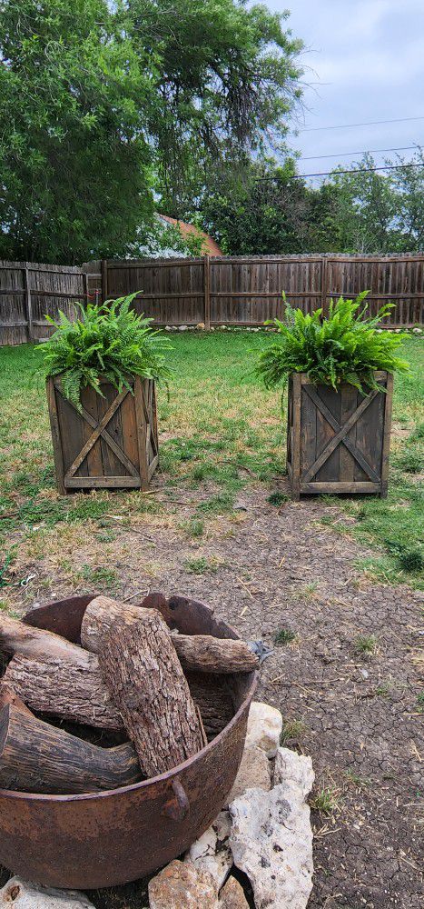 Extra Large Rustic Wood Planters