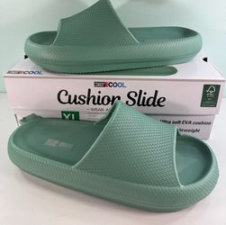 NEW 32 DEGREES COOL Cushion Slides Women's Men's - Green - Size XL
