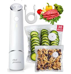 Food Vacume Sealer with 30 Reuseable Bags! Brand new! See all pics!
